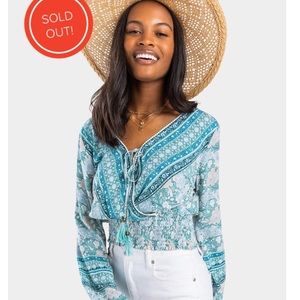 Francesca’s Print Smock Blouse